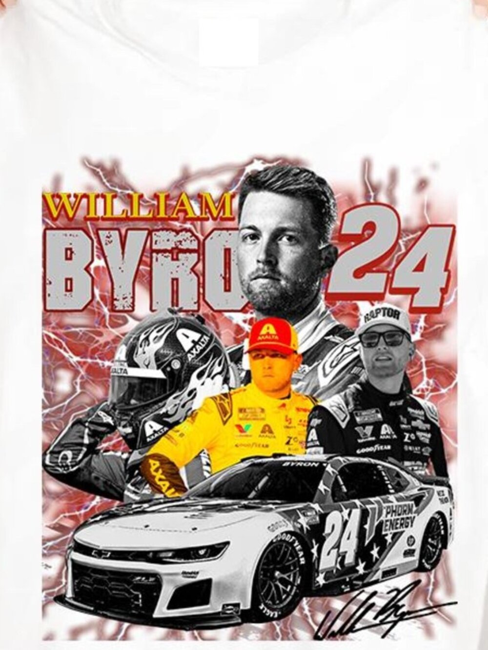 William Byron Nascar white Shirt - Picture 2 of 4